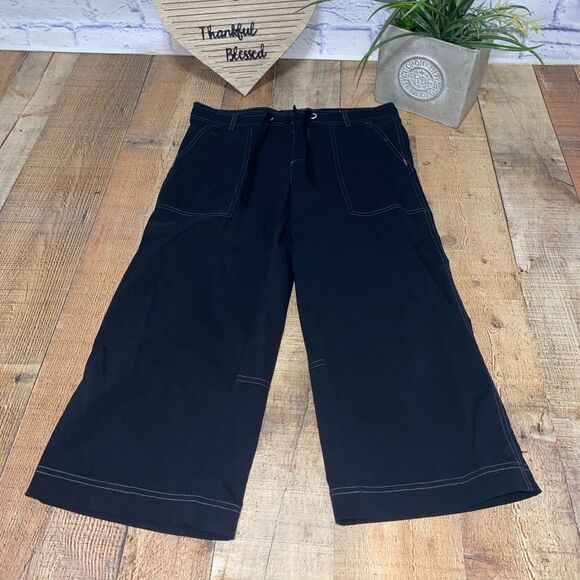 Lucy activewear Collection Wide Leg Cropped Pants Black Women's S - Picture 11 of 11